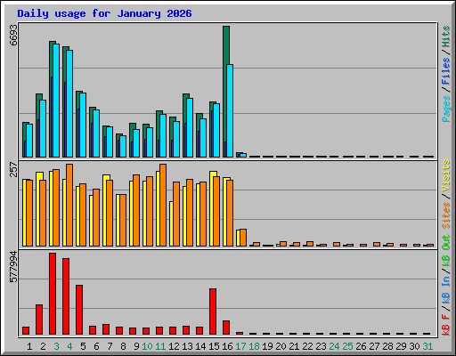 Daily usage for January 2026