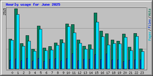 Hourly usage for June 2025