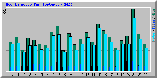 Hourly usage for September 2025
